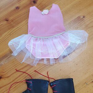 Madeline Pink Tutu Ballet or Ice skating Costume with Ice Skates